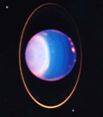 Uranus Planet 163 light minutes. Uranus' northern hemisphere is emerging 