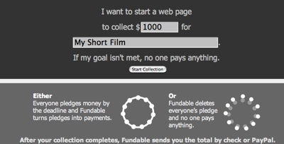 דוגמא מהאתר של Fundable